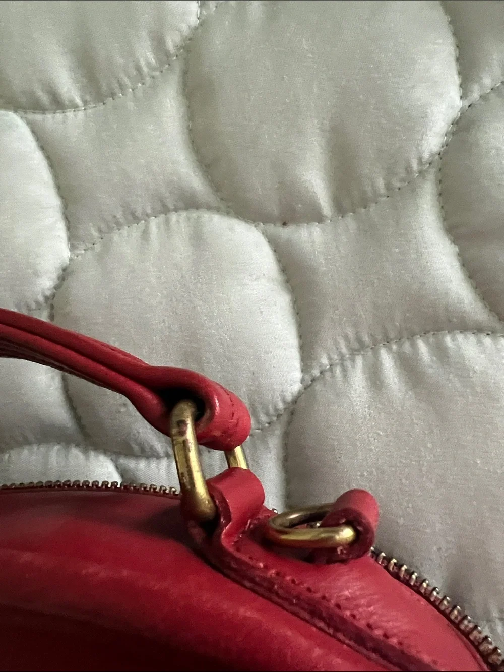 Coach Red Leather Crossbody Bag with Gold Hardware - vintage piece